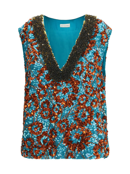 DRIES VAN NOTEN 38 sequined top