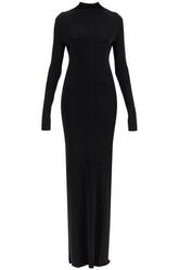 maxi dress with high neck slim black