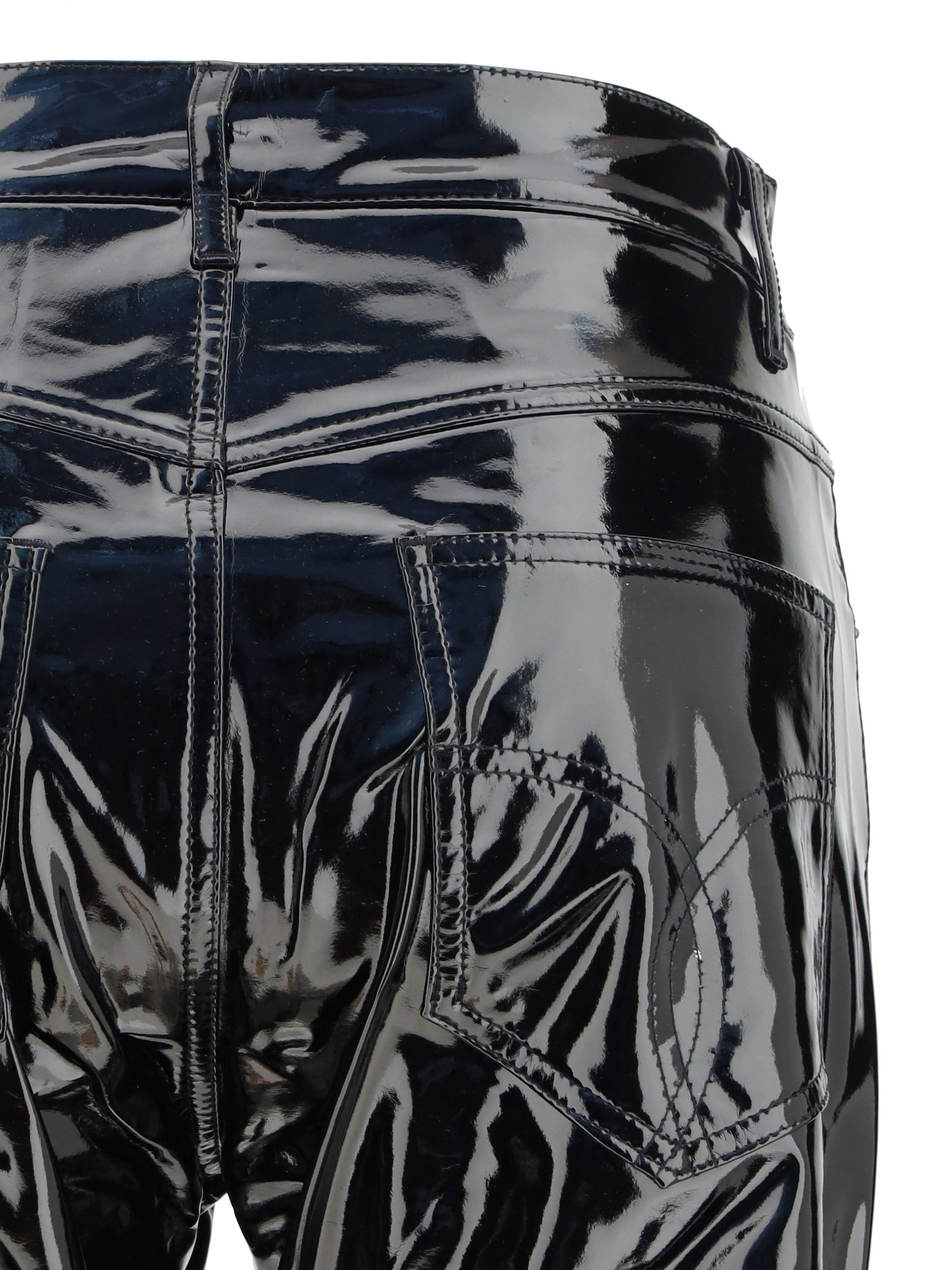 straight fit vinyl trousers