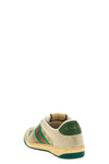 screener gg sneakers in white leather and original gg fabric