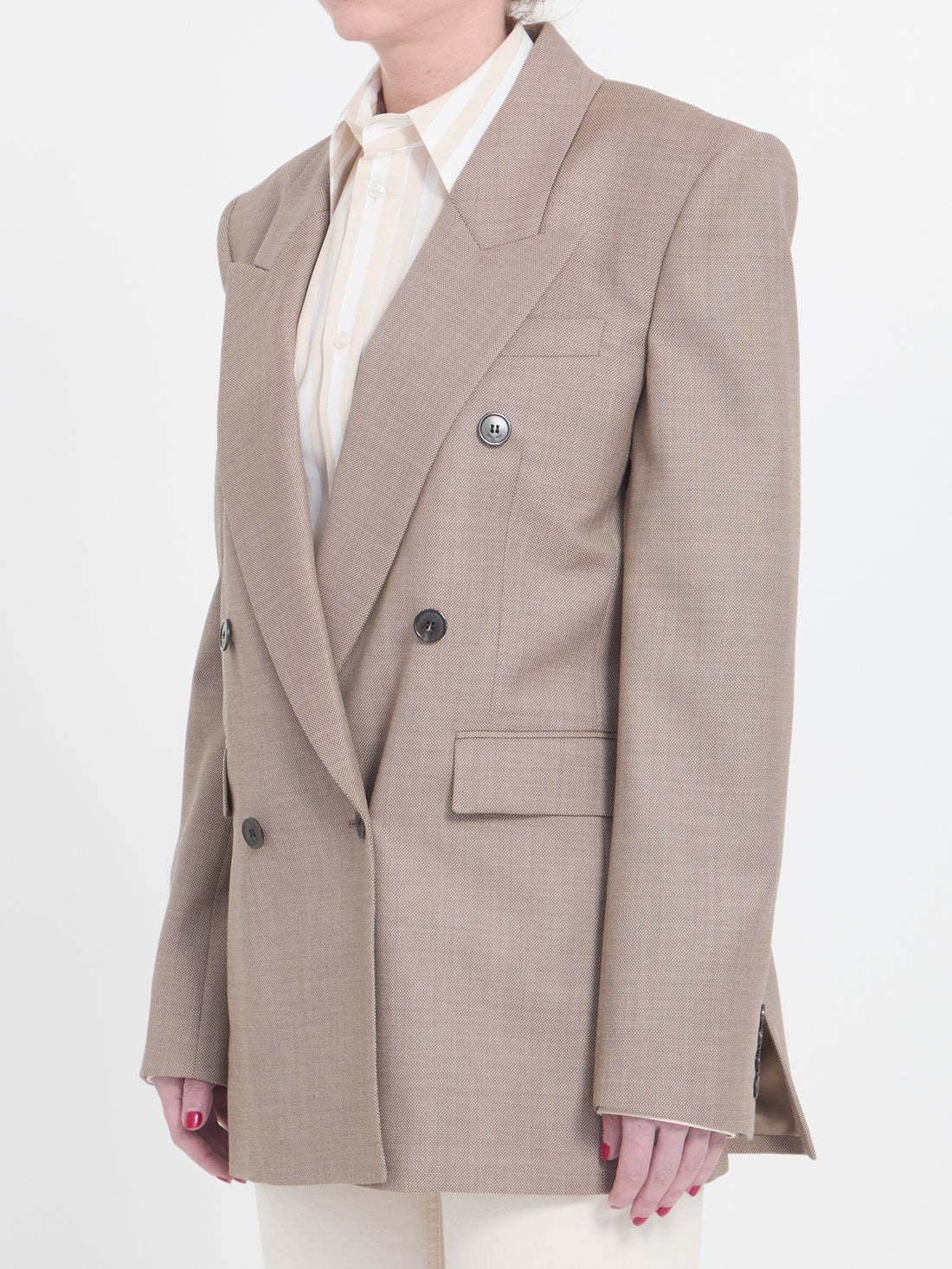 SAINT LAURENT 38 wool double-breasted jacket