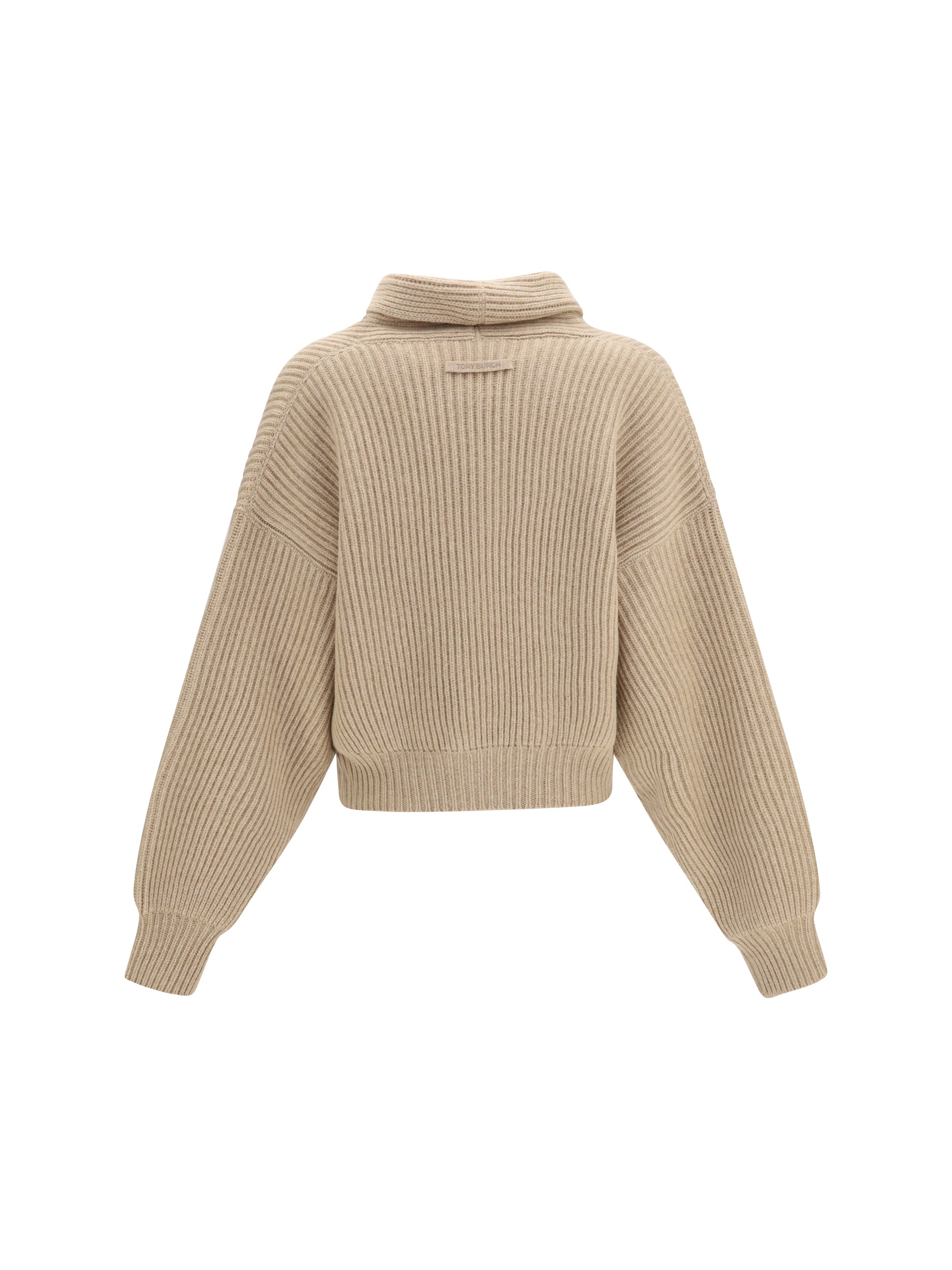 ribbed wool cropped cardigan