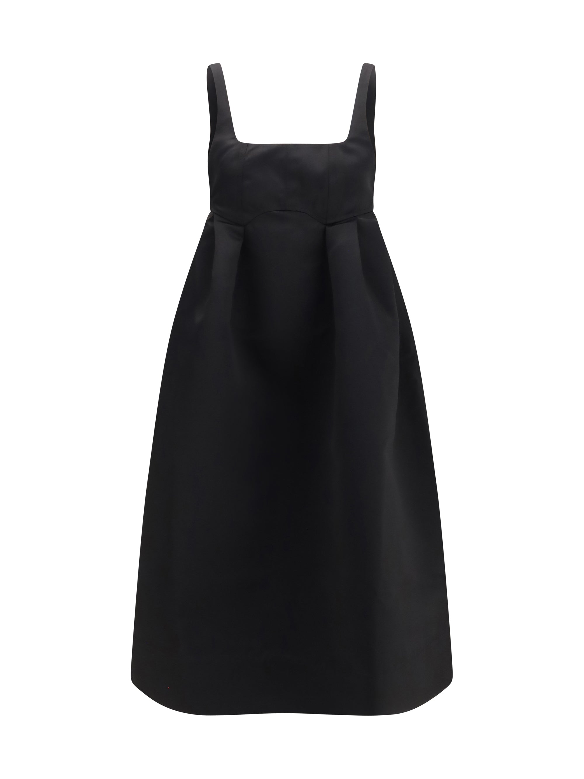 duchesse satin midi dress with corset