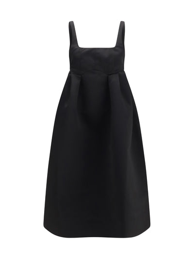 duchesse satin midi dress with corset