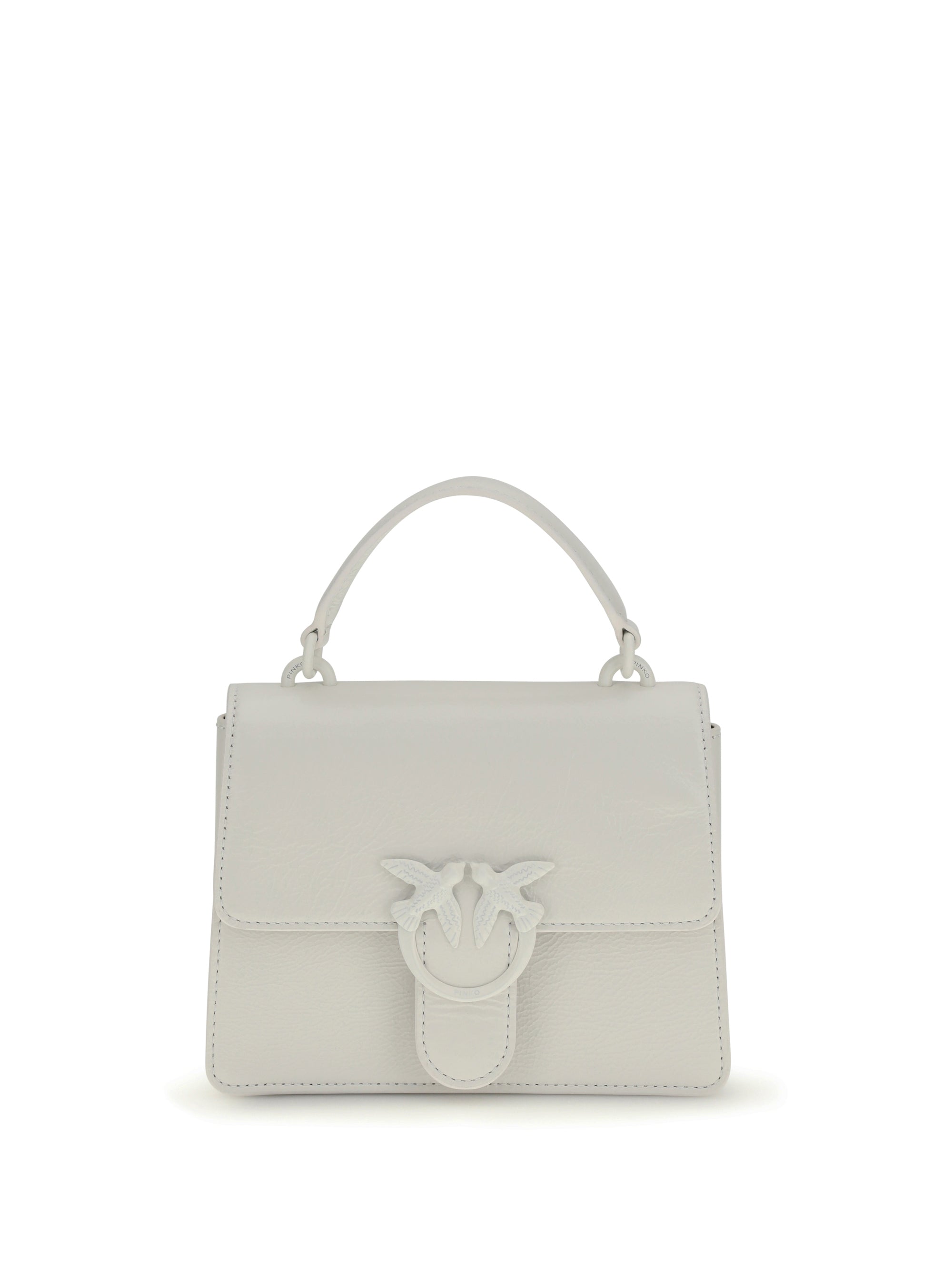 shiny leather love one top mini handbag