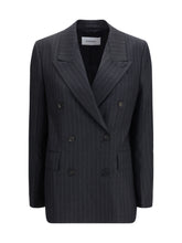 FERRAGAMO 42 double-breasted pinstripe blazer