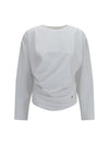 asymmetric draped stretch cotton top