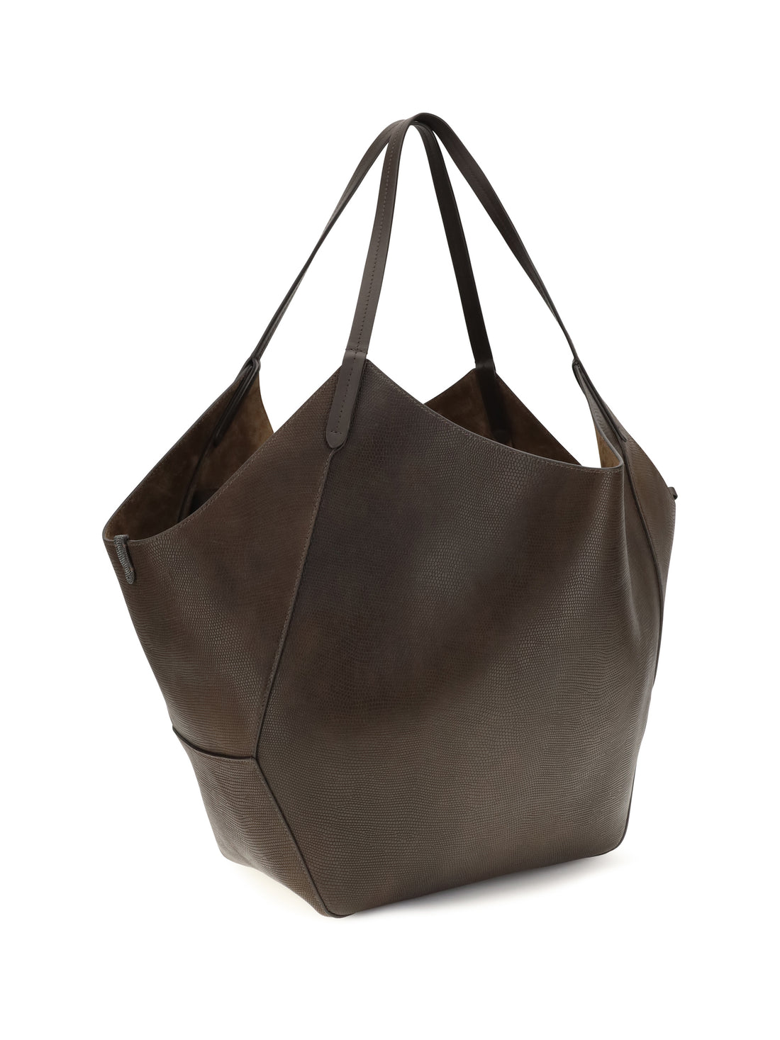 BRUNELLO CUCINELLI OS leather shopping bag with monili detail