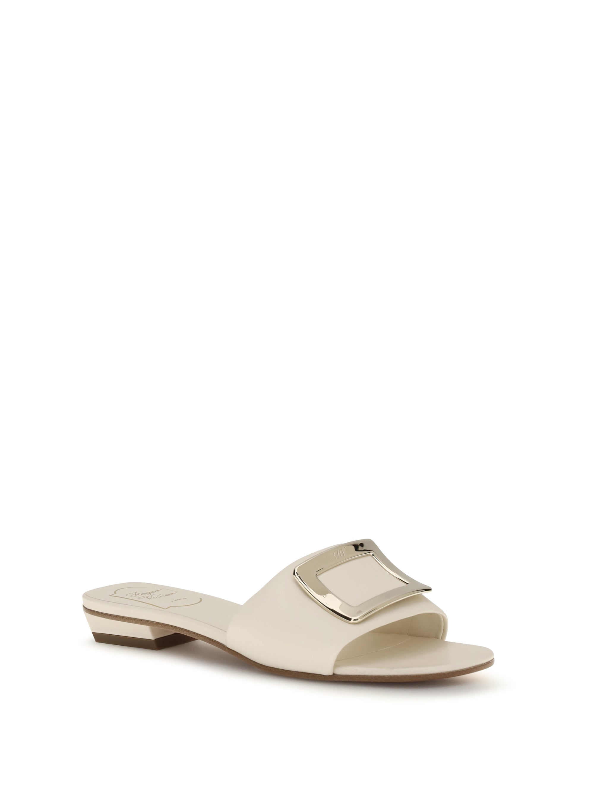leather slide sandals