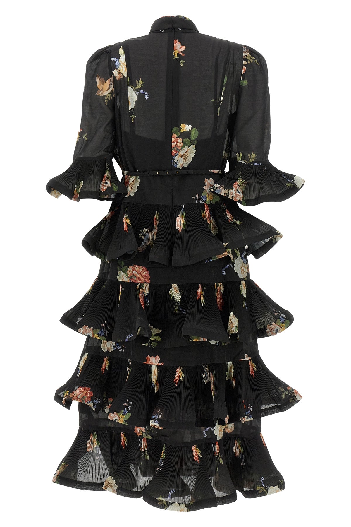 the zimmermann pleated sleeved midi dress defines a new concept of sartorial rom