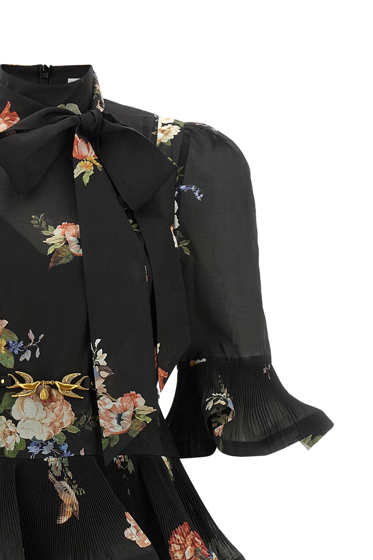the zimmermann pleated sleeved midi dress defines a new concept of sartorial rom