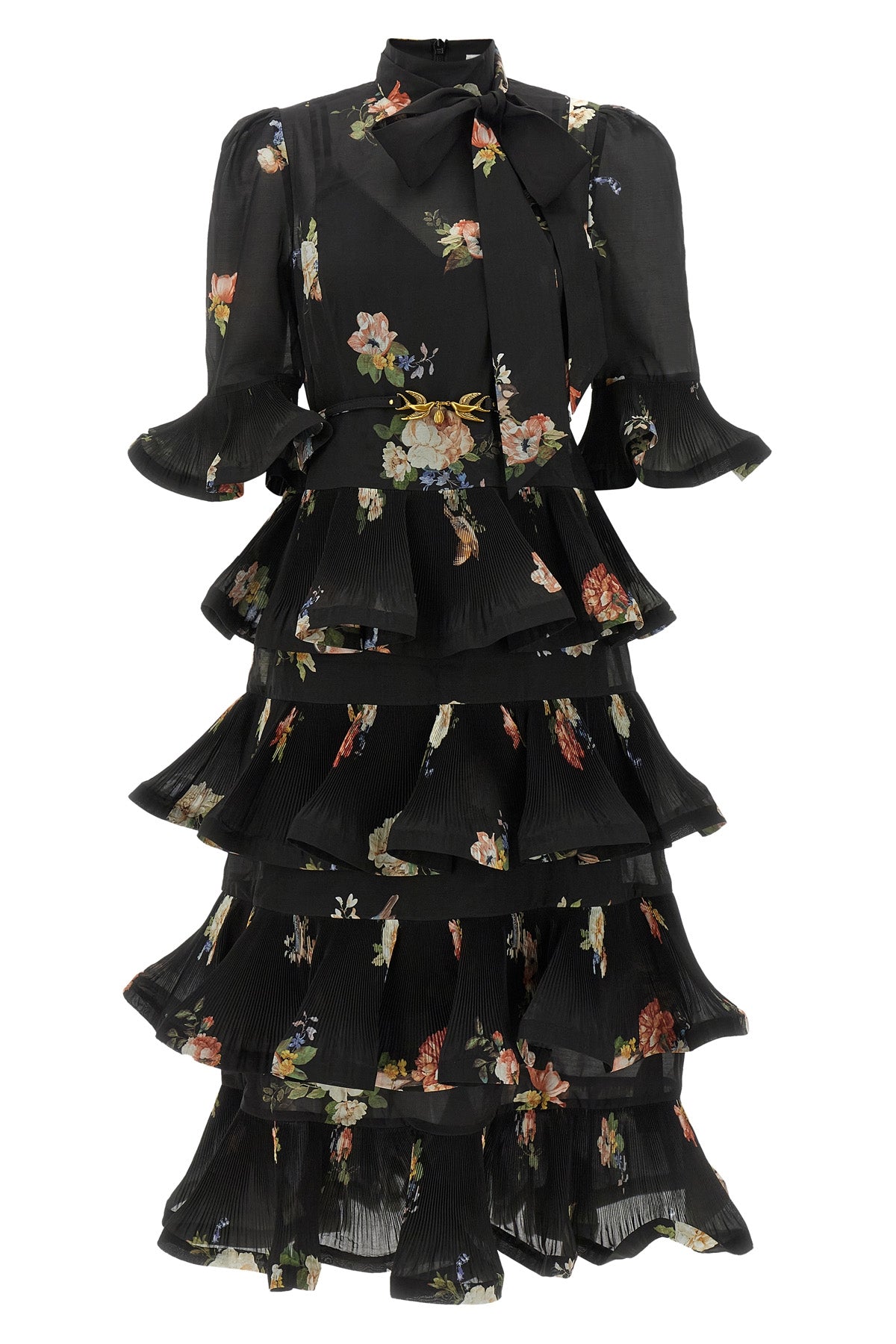 the zimmermann pleated sleeved midi dress defines a new concept of sartorial rom