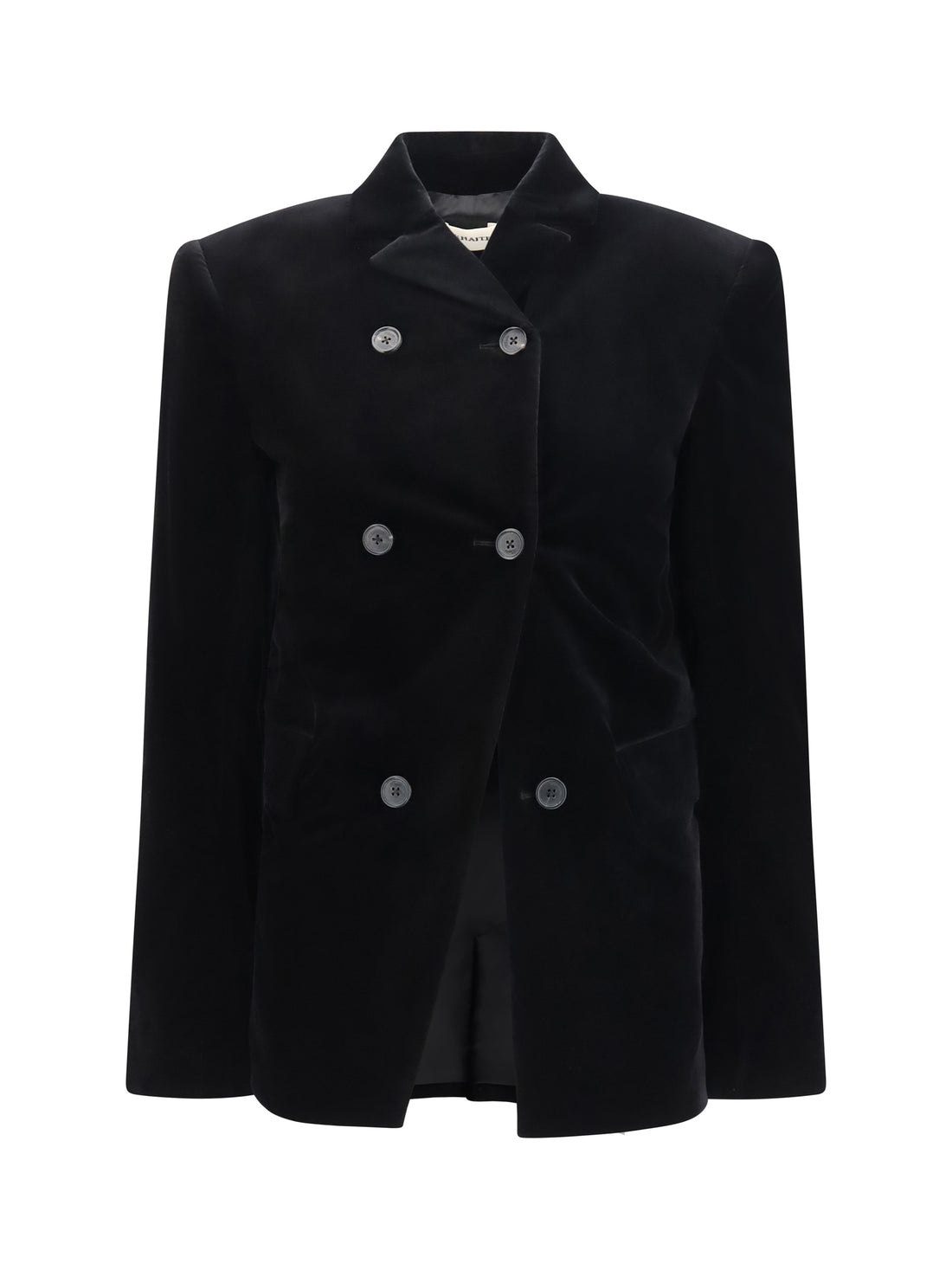 KHAITE 2 rolo stretch-velvet double-breasted jacket