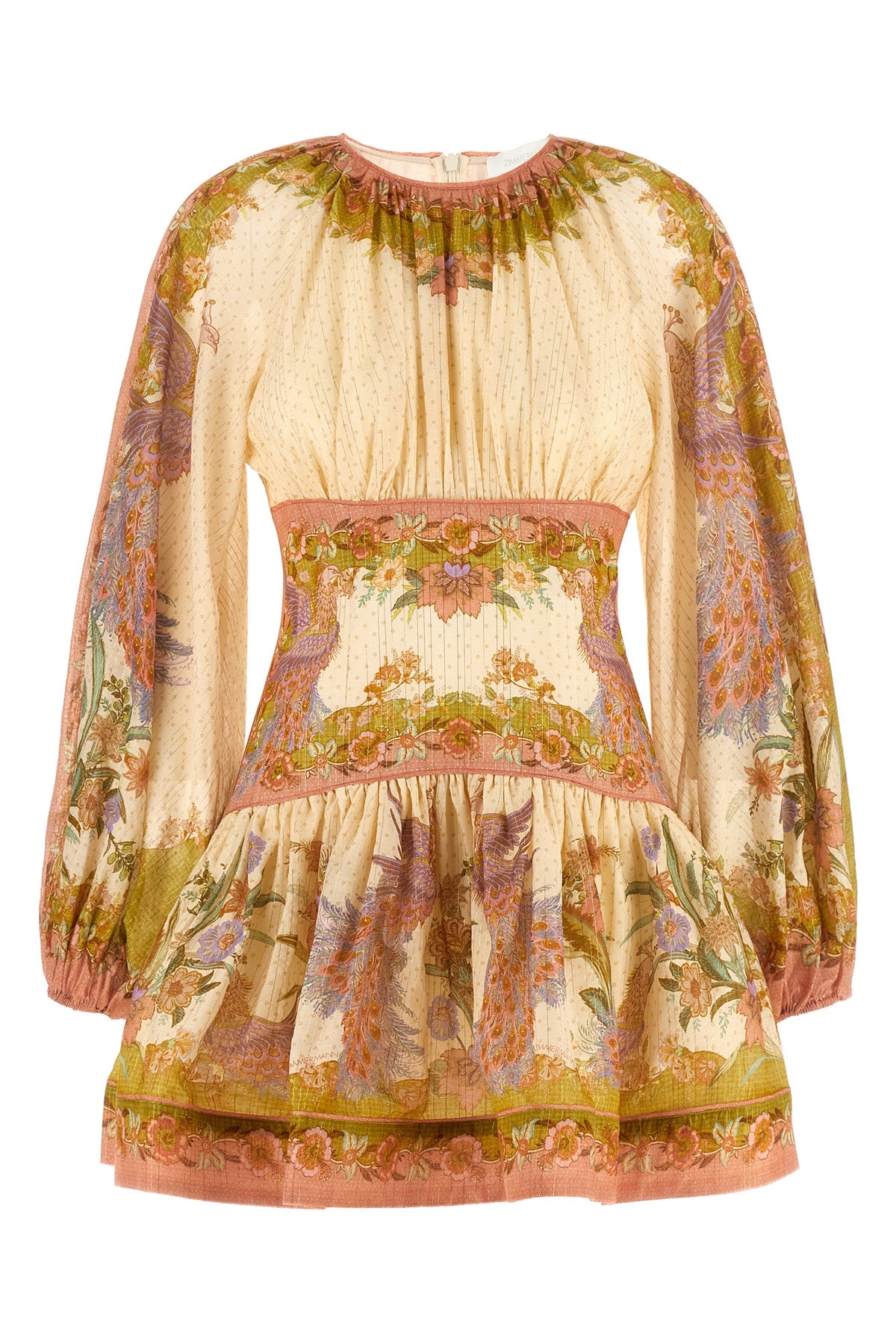 indra floral scarf chartreuse patterned cotton blend dress