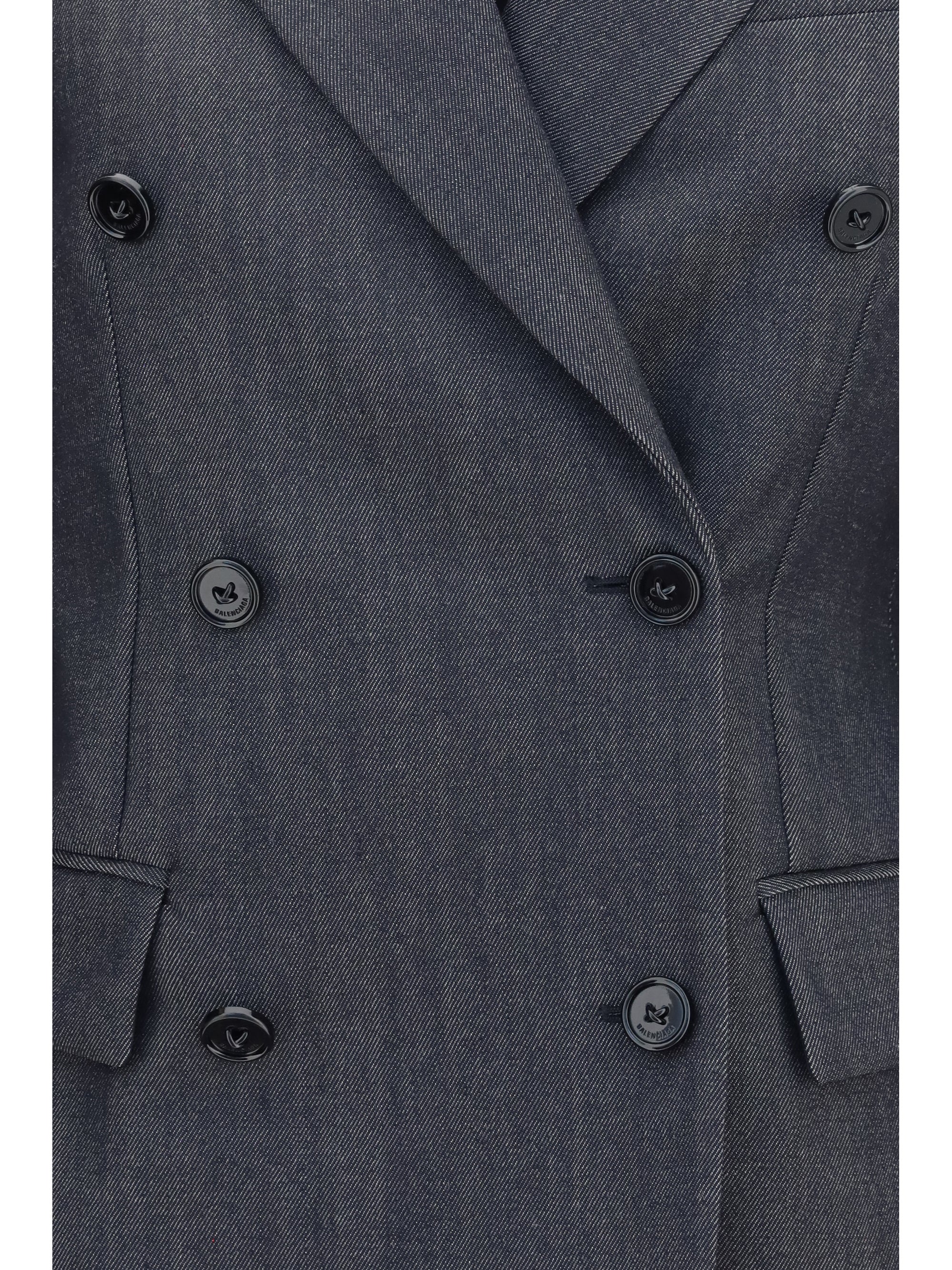 double-breasted wool blazer