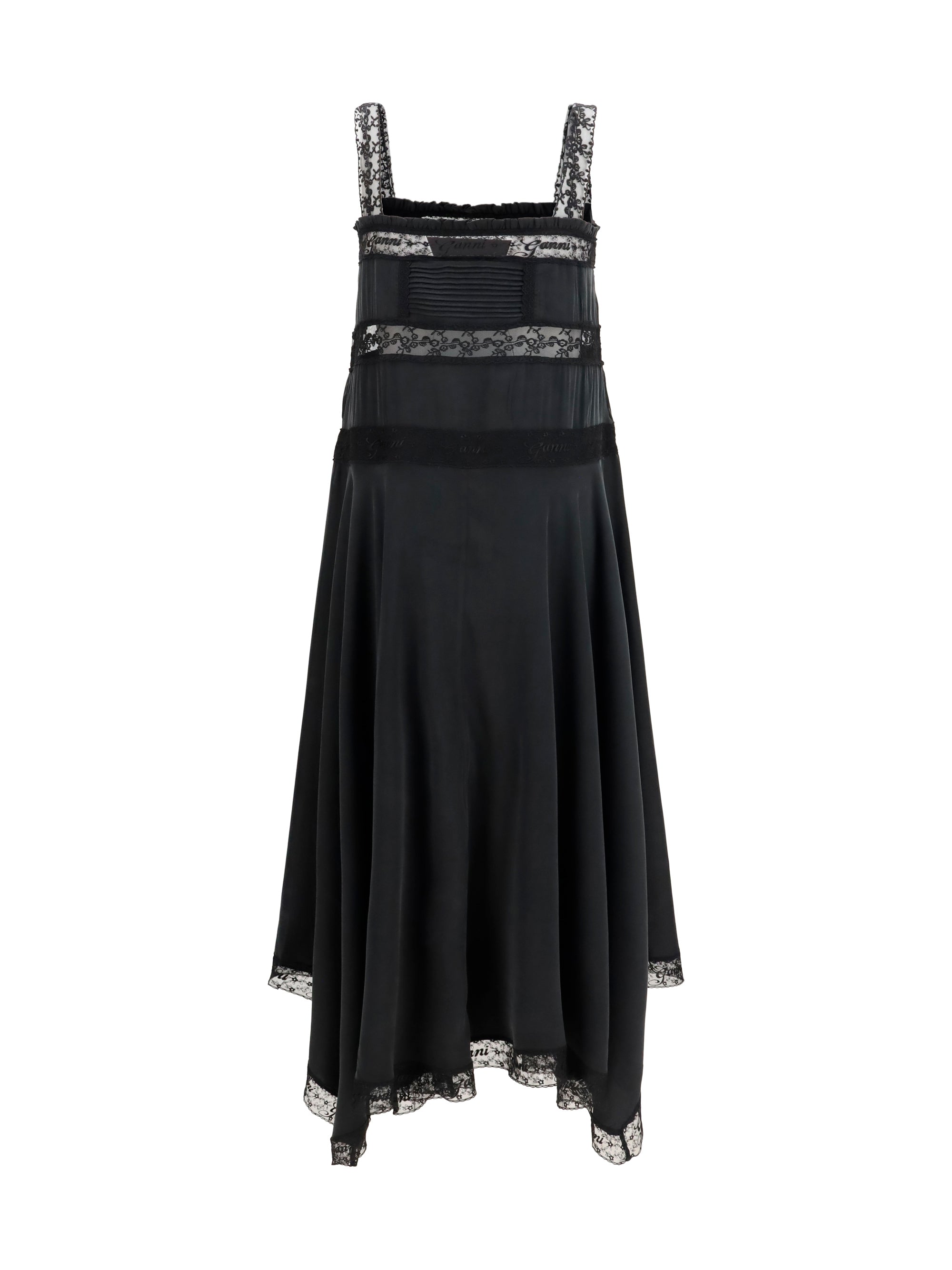 silk maxi dress with lace details