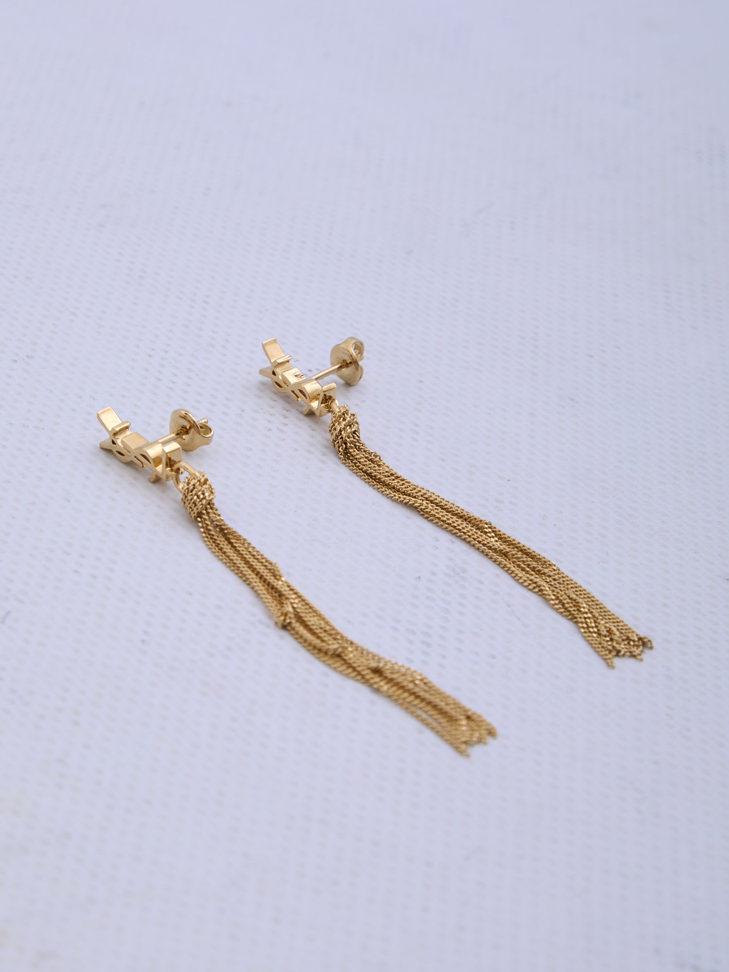 SAINT LAURENT OS cassandre tassel earrings