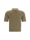 knit polo with check trim