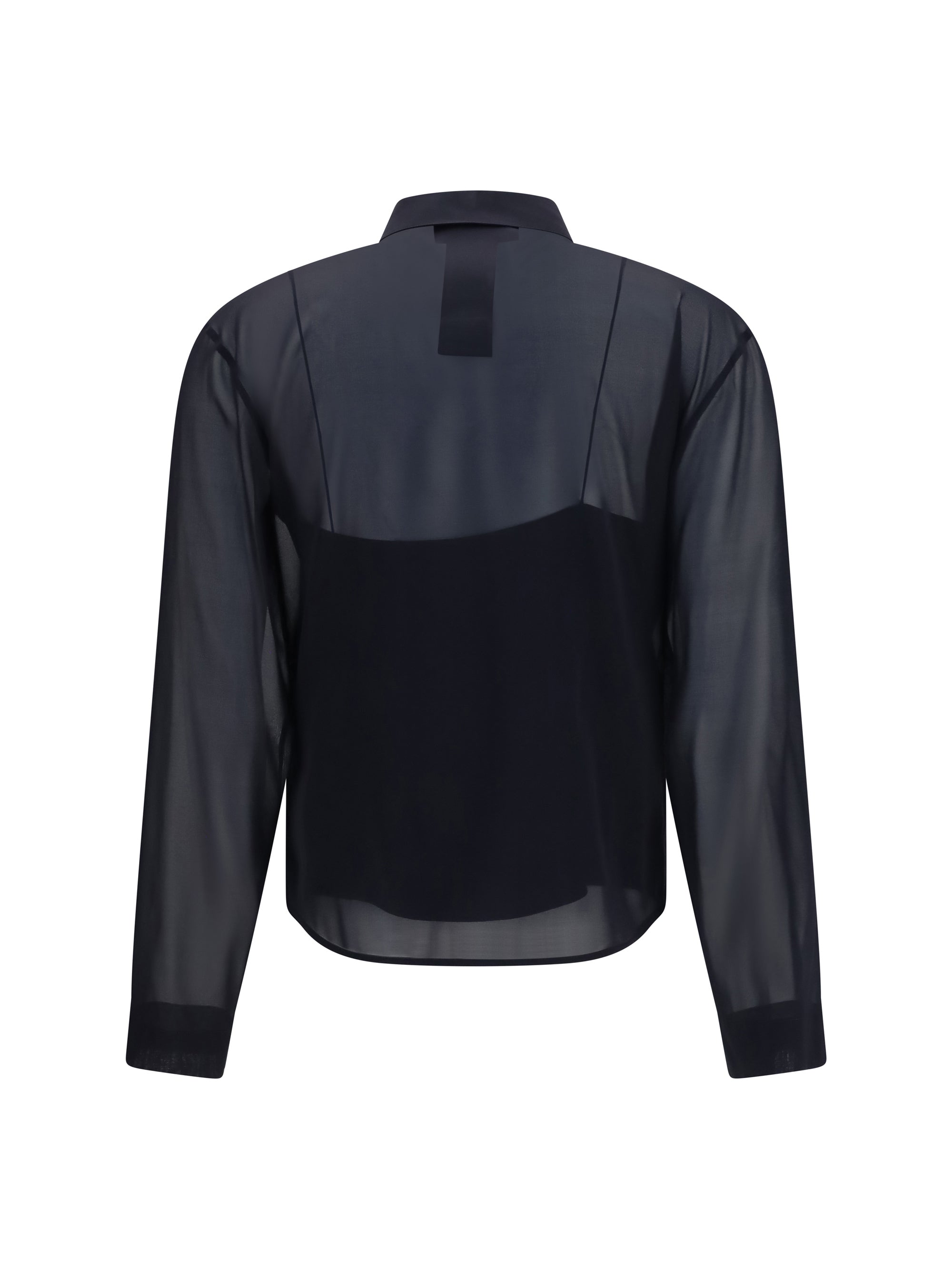 stretch silk chiffon shirt
