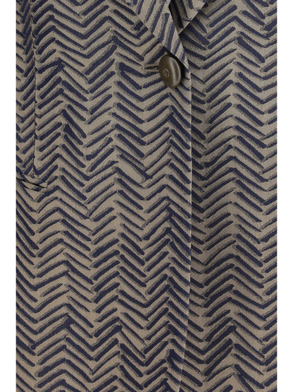 GIORGIO ARMANI 42 single-breasted jacket cchevron jacquard viscose