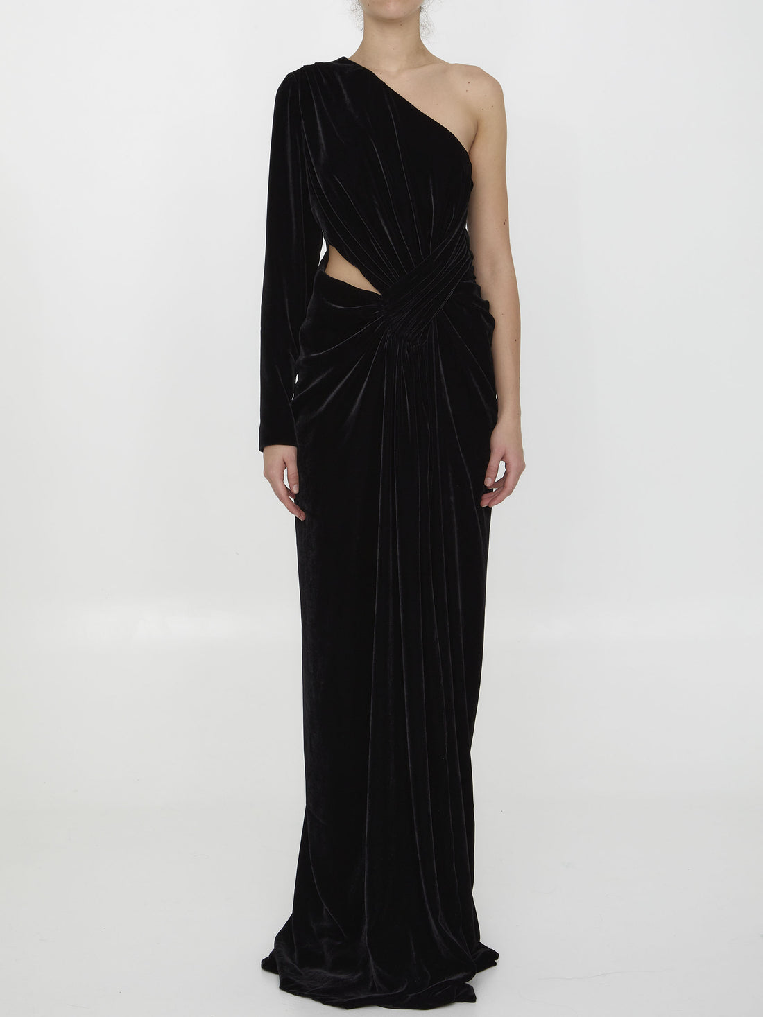 COSTARELLOS 36 black velvet dress