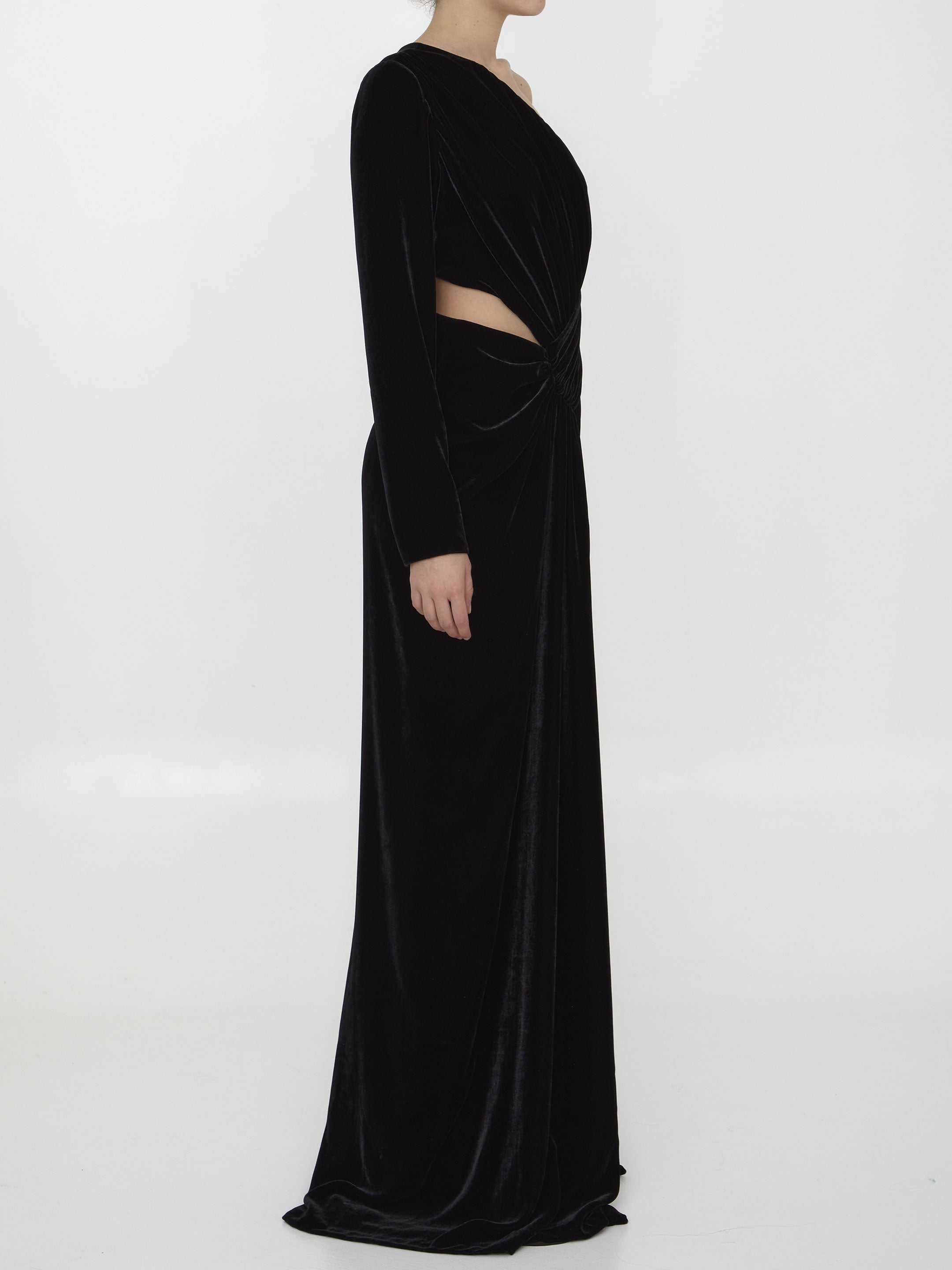 COSTARELLOS 36 black velvet dress