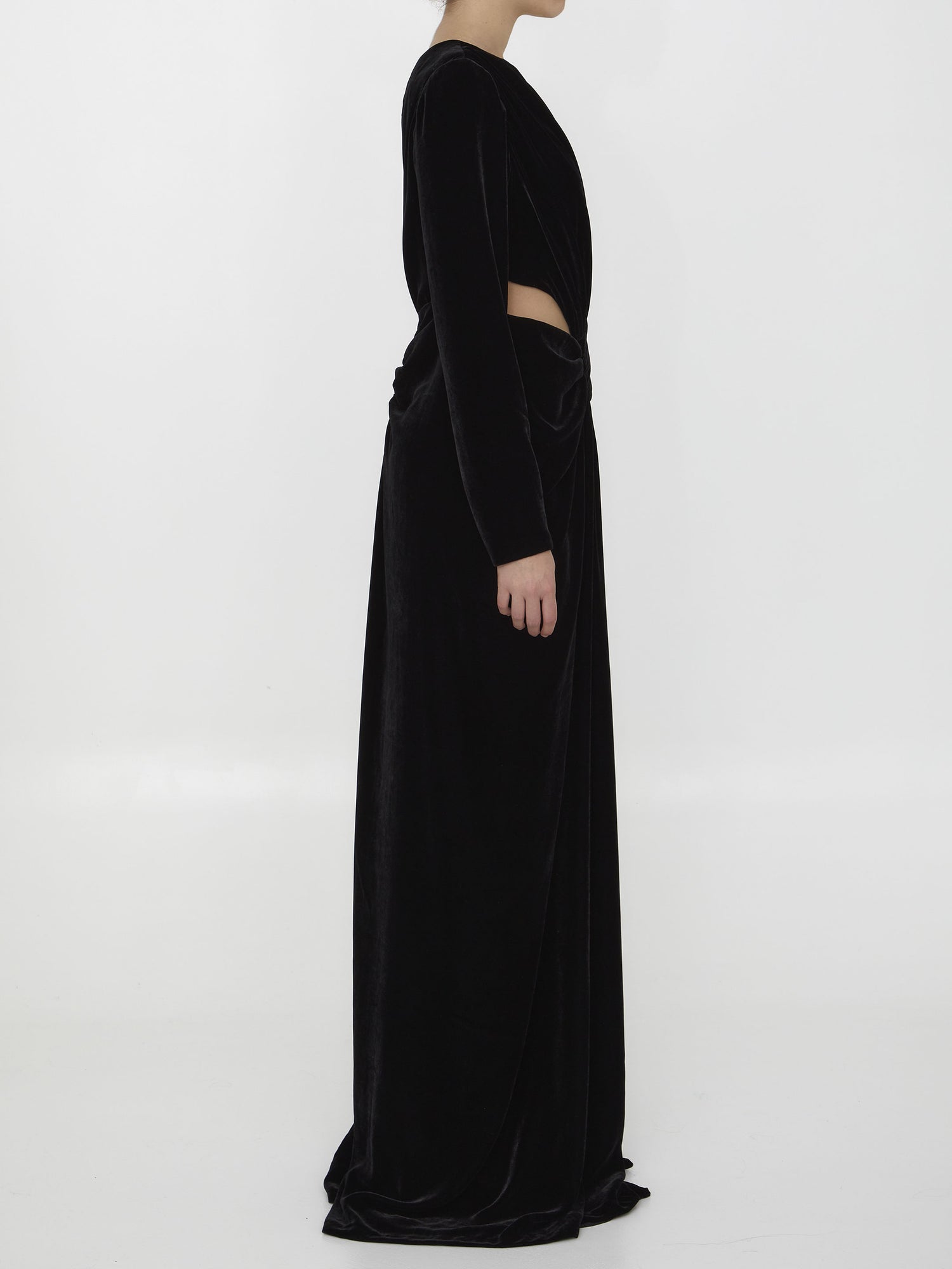 COSTARELLOS 36 black velvet dress