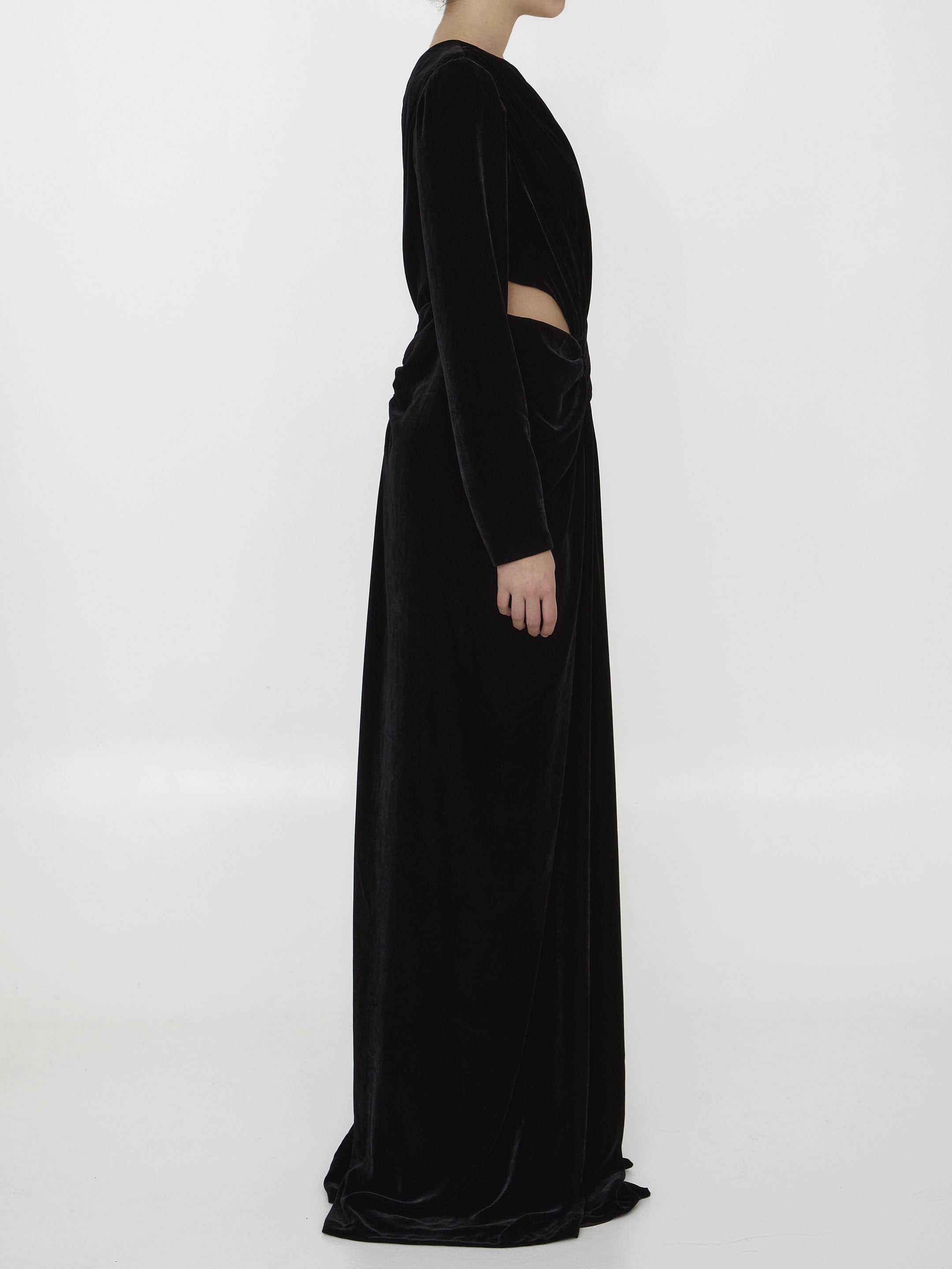 COSTARELLOS 36 black velvet dress