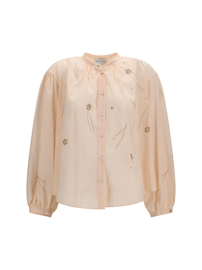 fleurs d’orient embroidered voile bohemian shirt