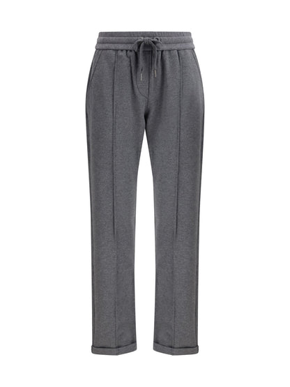 BRUNELLO CUCINELLI L track stretch-fleece trousers with monili detailing
