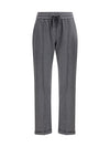 track stretch-fleece pants with monili detailing