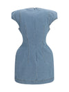 short-sleeve denim mini dress