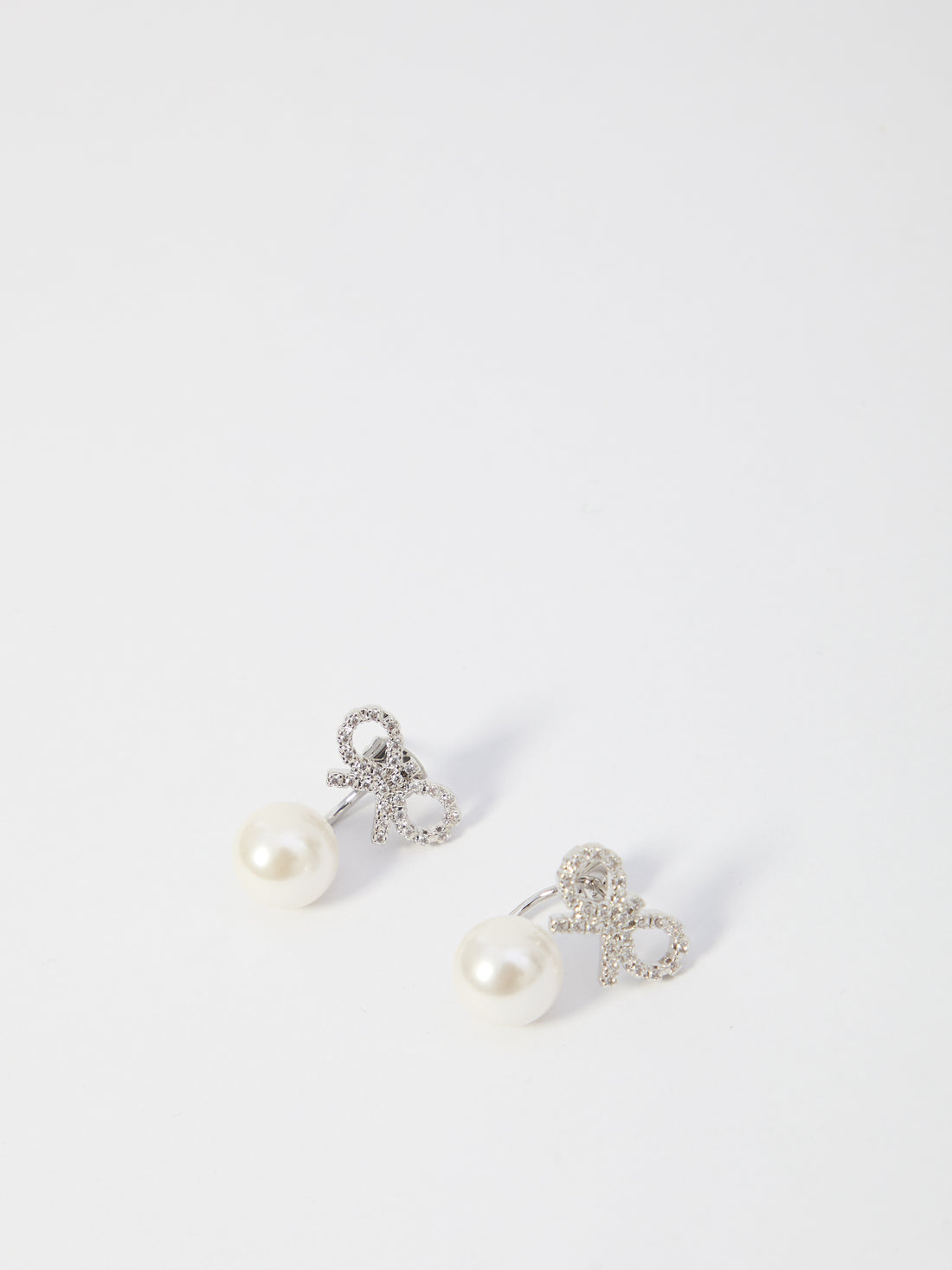 SELF PORTRAIT OS crystal bow pearl earrings