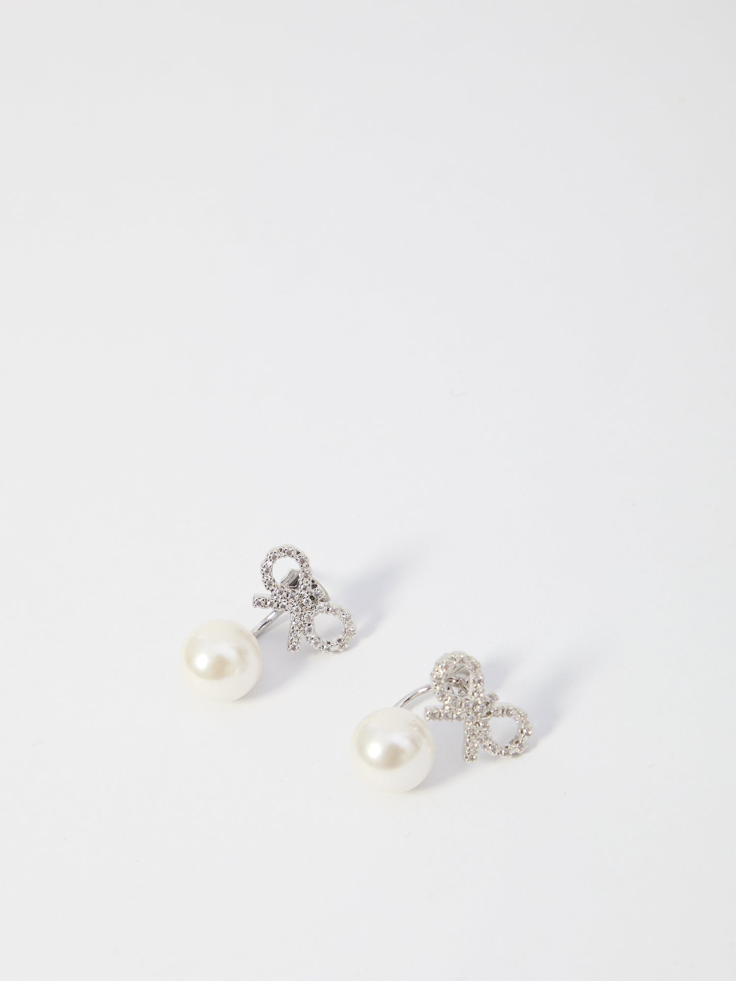 SELF PORTRAIT OS crystal bow pearl earrings