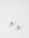 crystal bow pearl earrings