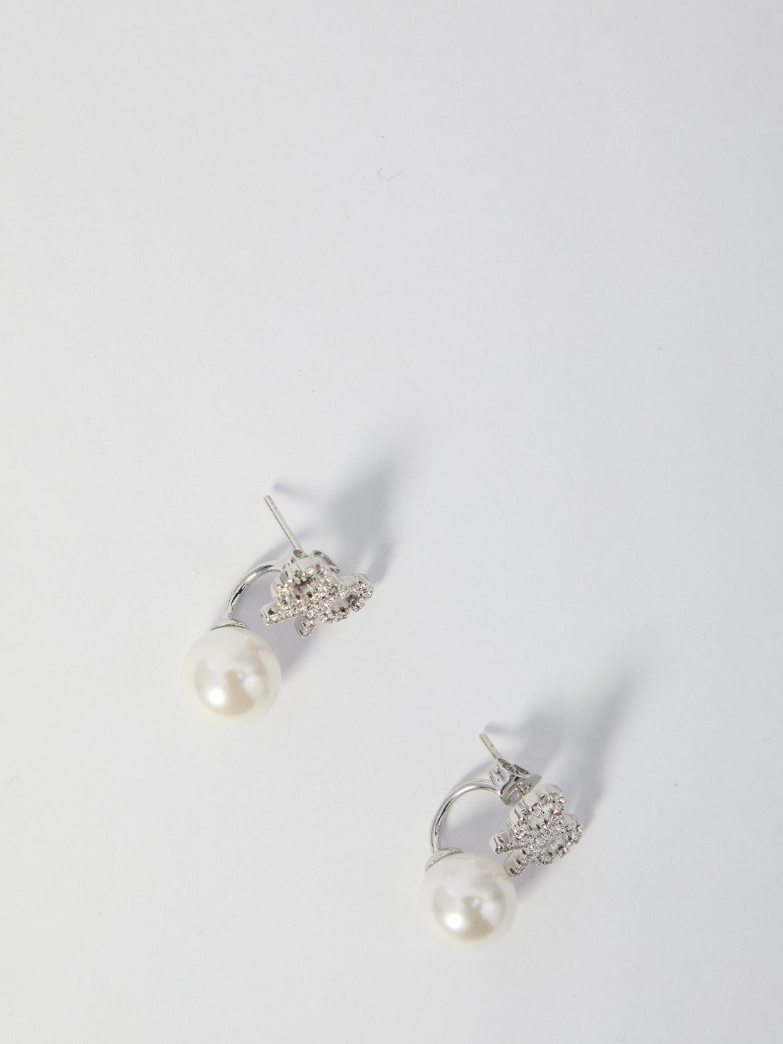 SELF PORTRAIT OS crystal bow pearl earrings