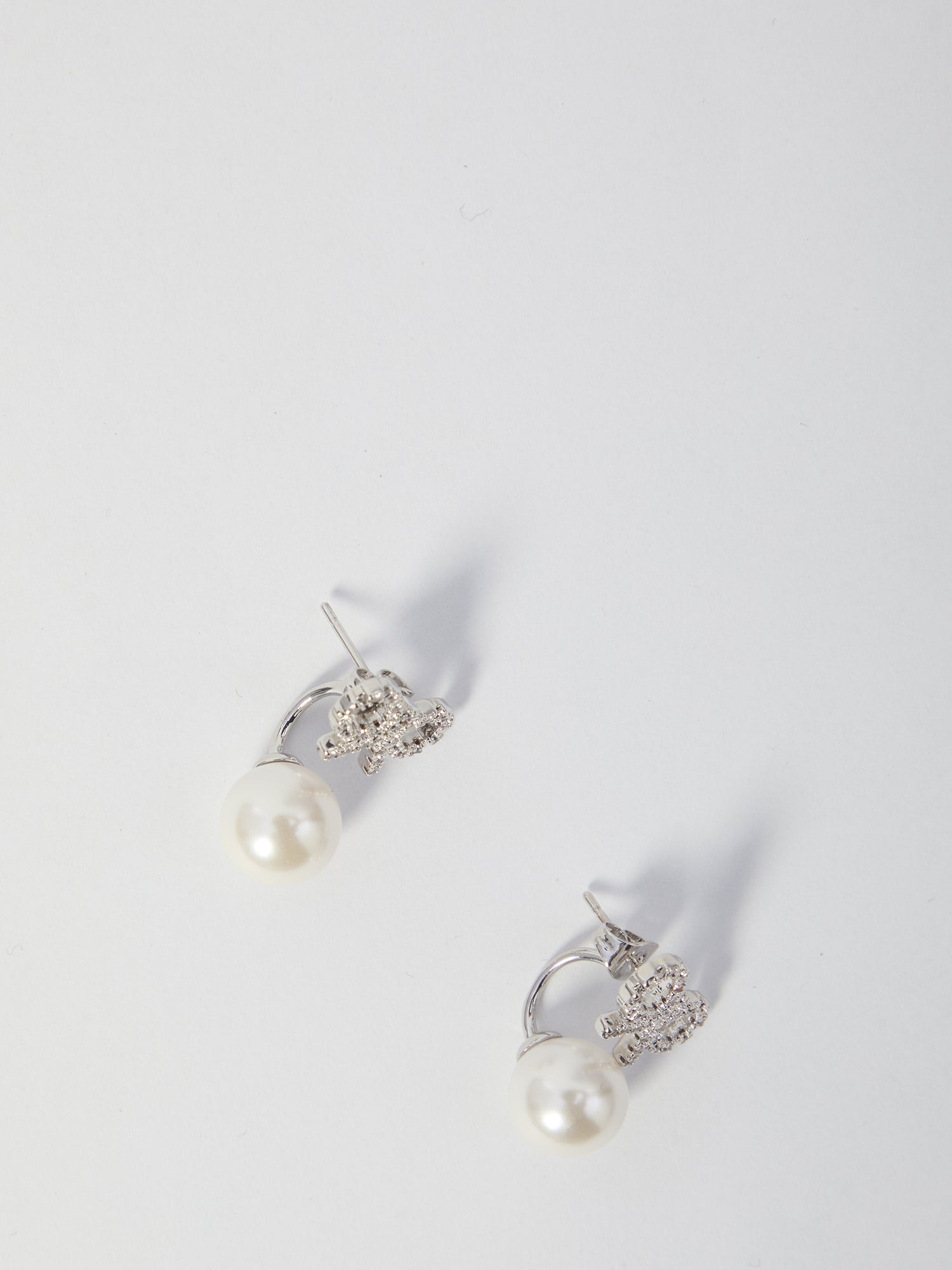 SELF PORTRAIT OS crystal bow pearl earrings