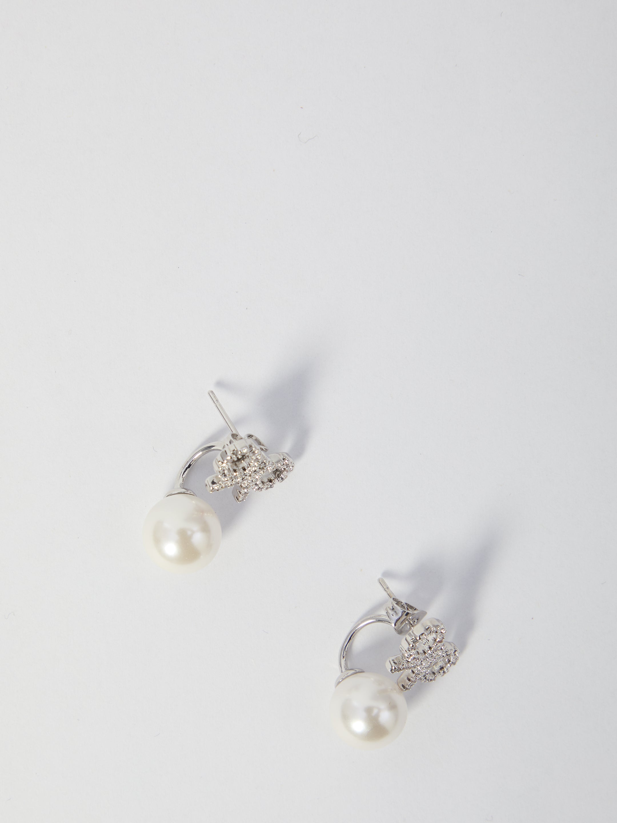 SELF PORTRAIT OS crystal bow pearl earrings