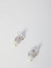 crystal bow pearl earrings