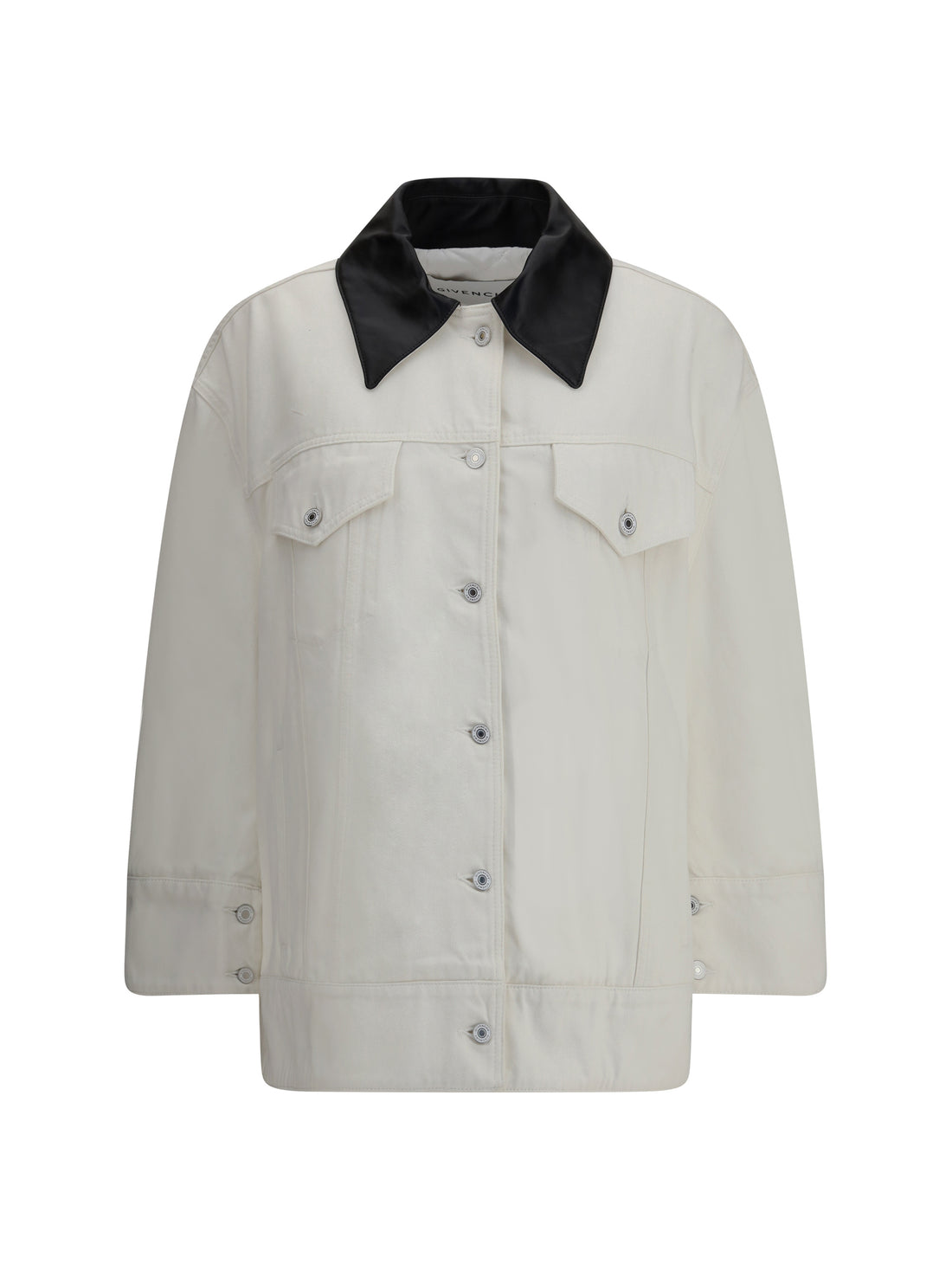 GIVENCHY 34 denim jacket with leather collar