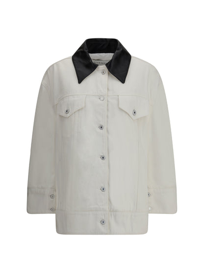 GIVENCHY 34 denim jacket with leather collar