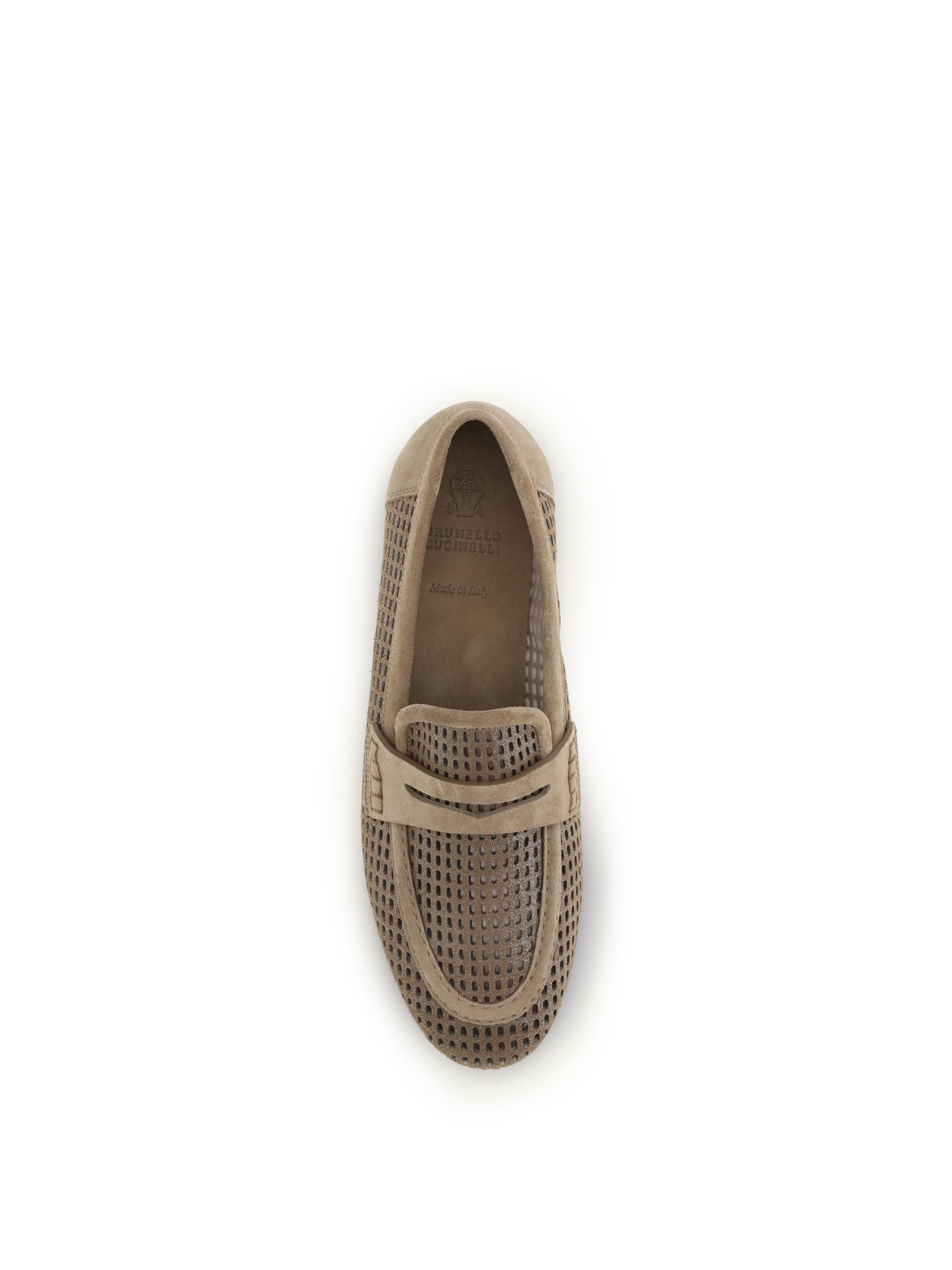 BRUNELLO CUCINELLI 36 sparkling net leather loafers 