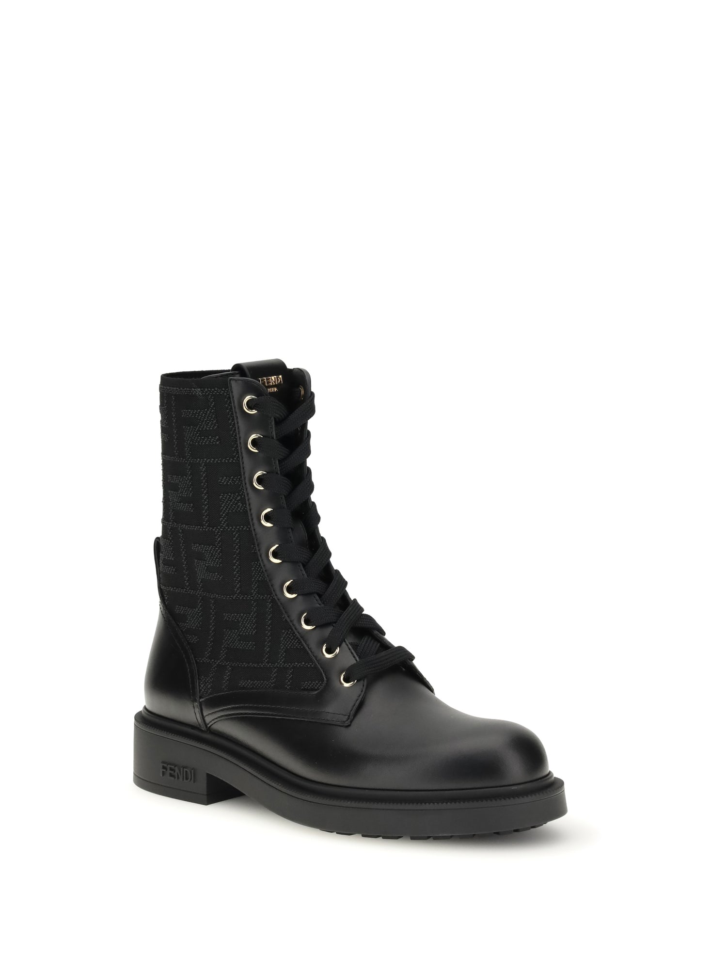 FENDI 36 ff leather biker boots