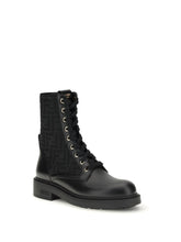 FENDI 36 ff leather biker boots