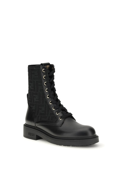 FENDI 36 ff leather biker boots