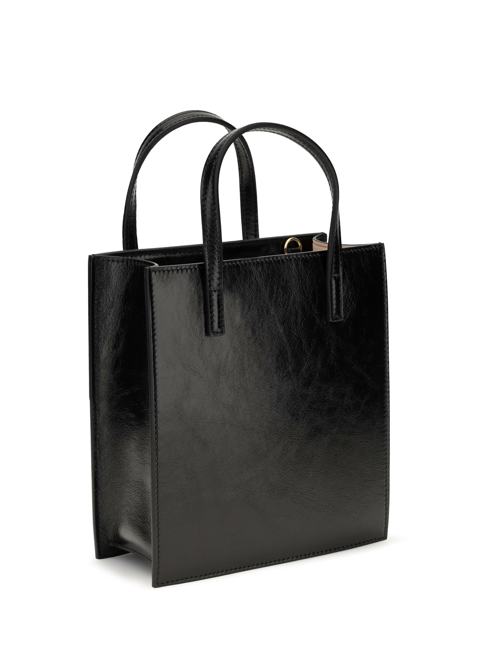 pocket leather handbag