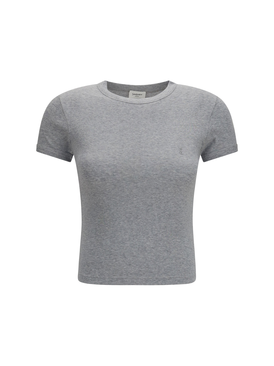 SAINT LAURENT M fitted cotton t-shirt with embroidered logo