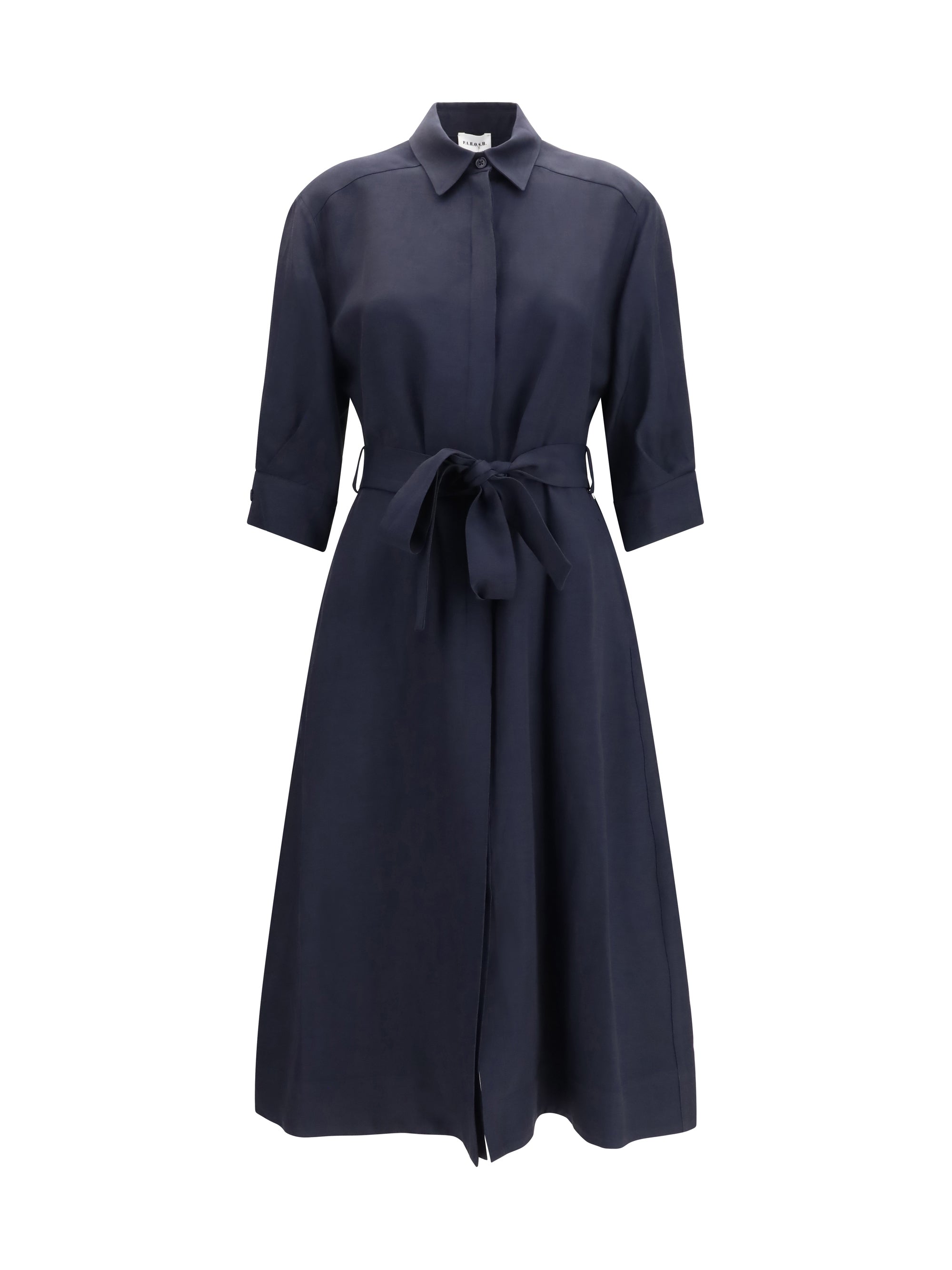 belted shirt dress