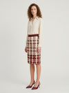 burgundy mesh midi skirt