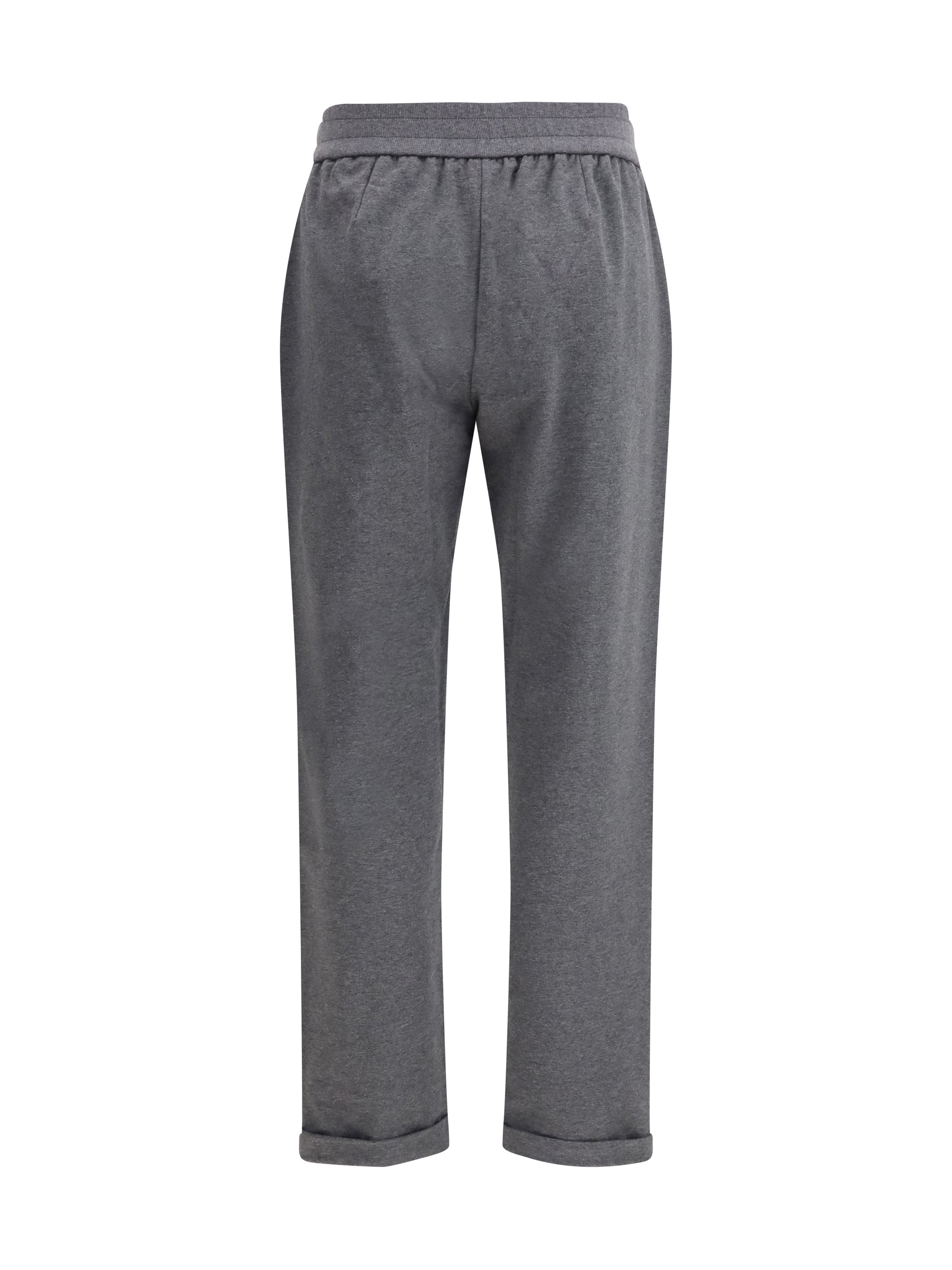 track stretch-fleece pants with monili detailing